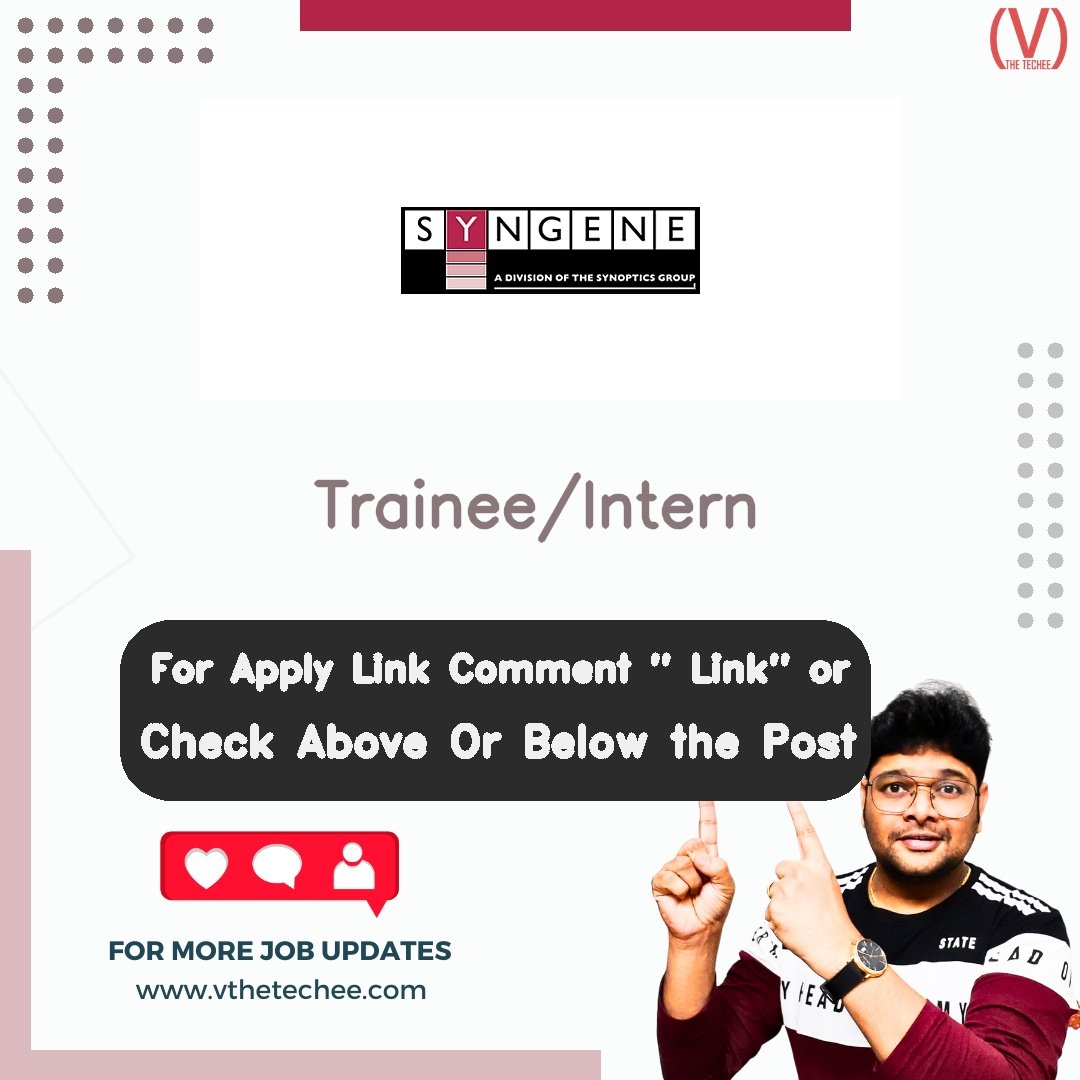 Syngene hiring poster vthetecheejobs