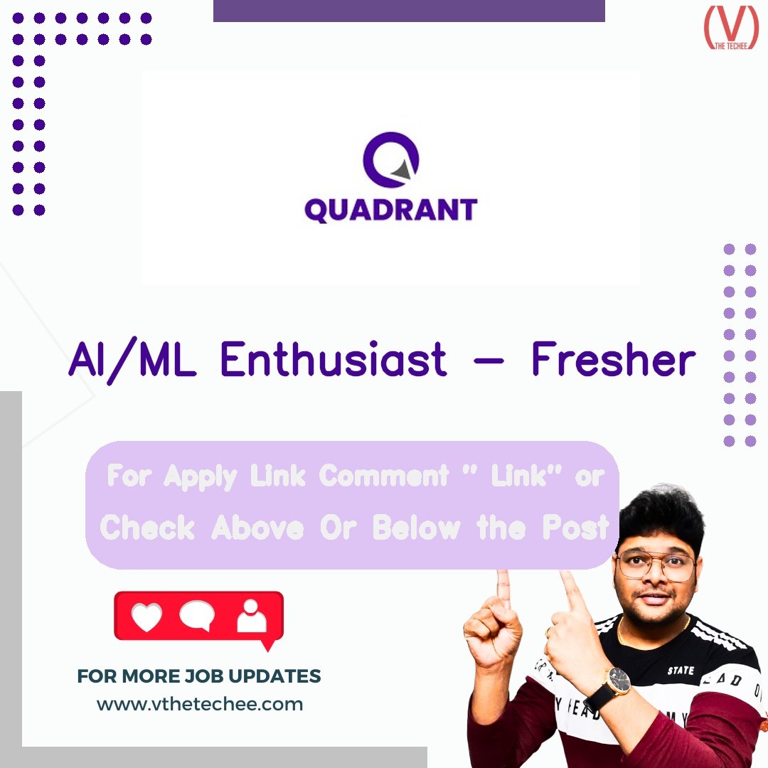 Quadrant Technologies hiring poster vthetecheejobs