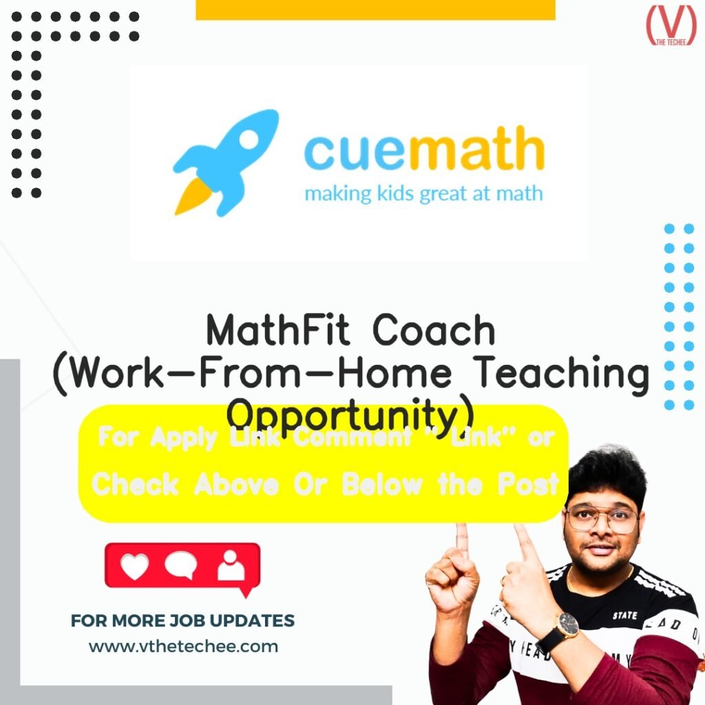 MathFit Coach (Work-From-Home Teaching Opportunity) at Cuemath