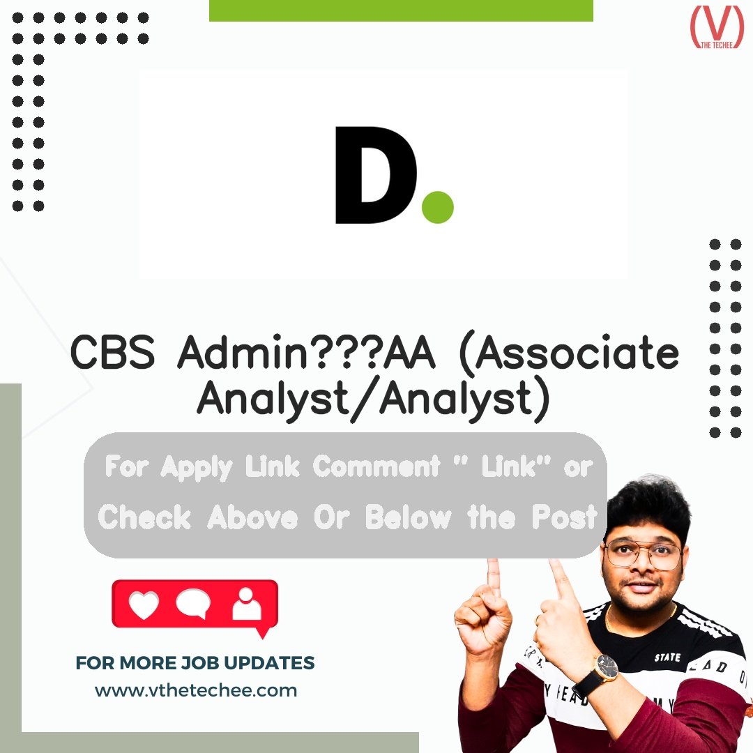 Deloitte Support Services India Private Limited hiring poster vthetecheejobs