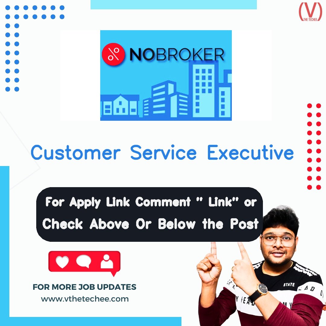 NoBroker hiring poster vthetecheejobs