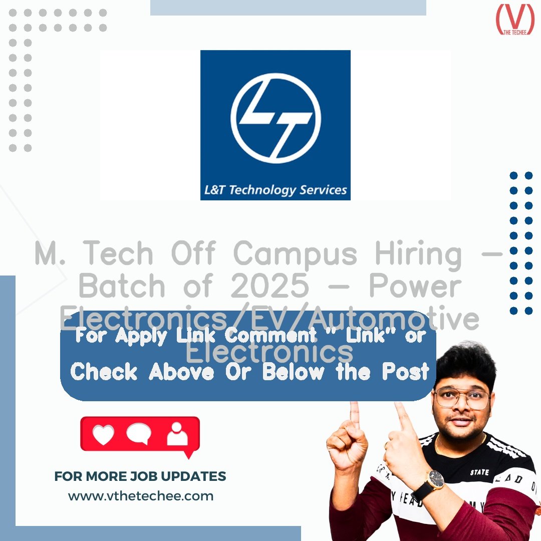 L&T Technology Services hiring poster vthetecheejobs