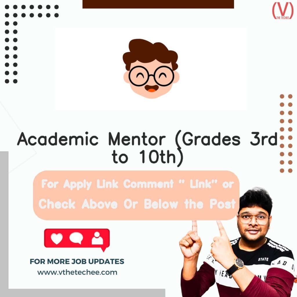 Academic Mentor (Grades 3rd to 10th) at CuriousJr – Remote / Work From Home job opening