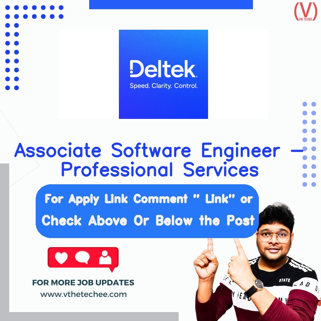 Deltek is hiring for Associate Software Engineer - Professional Services | Apply Now! 2 Deltek hiring poster vthetecheejobs