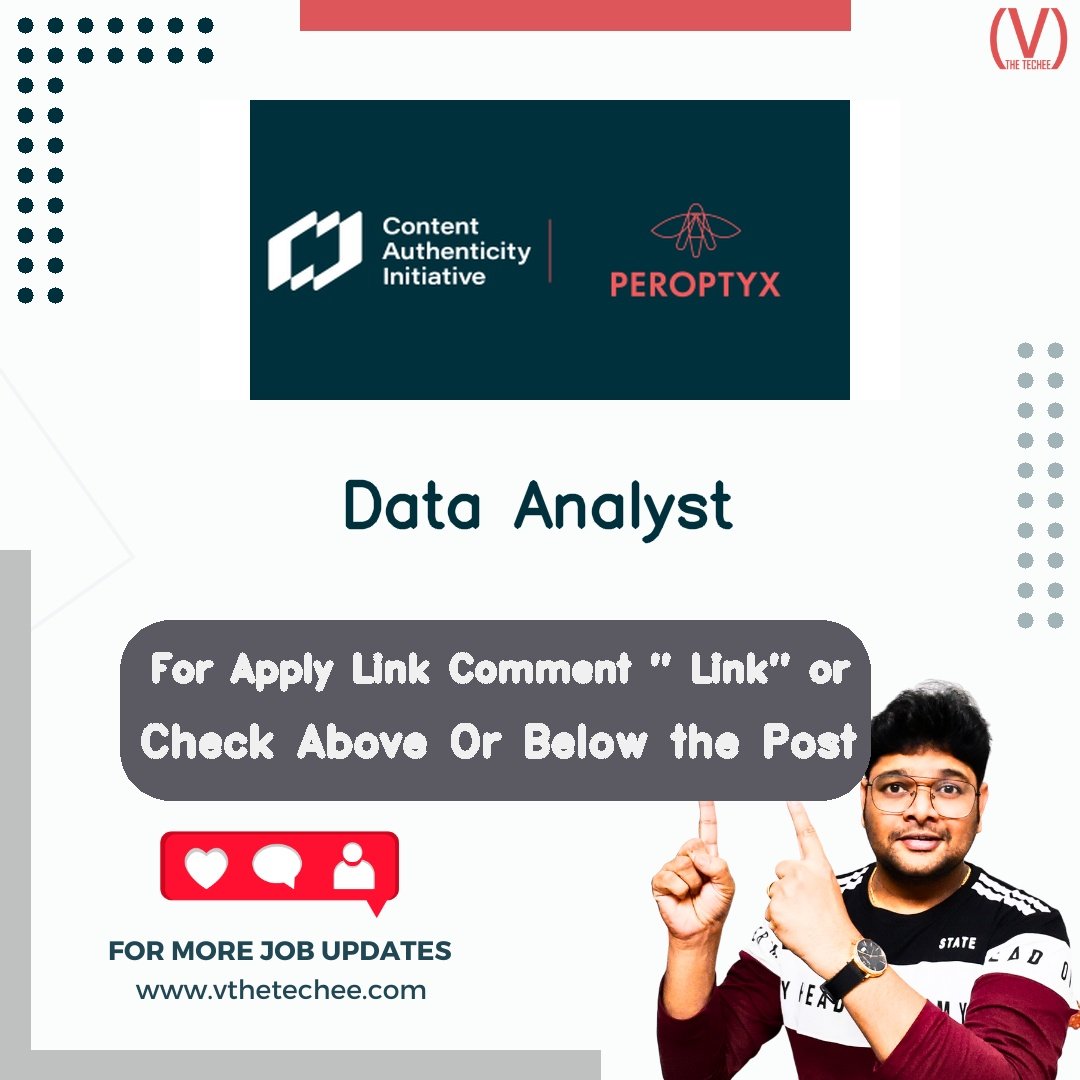 Peroptyx is hiring for Data Analyst | Apply Now! 2 Peroptyx hiring poster vthetecheejobs