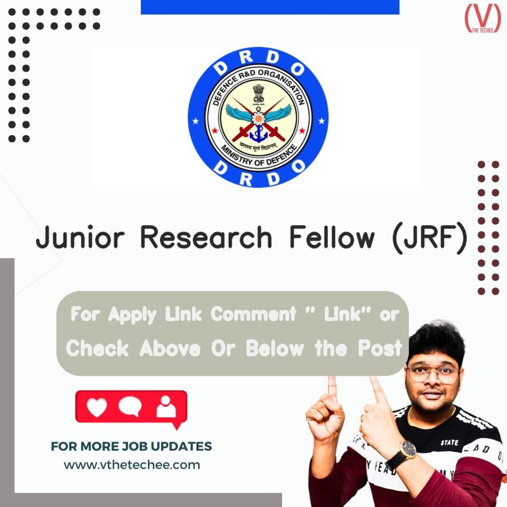 Junior Research Fellow (JRF) at Defence Research & Development Organisation (DRDO) – Ahmednagar, Maharashtra job opening