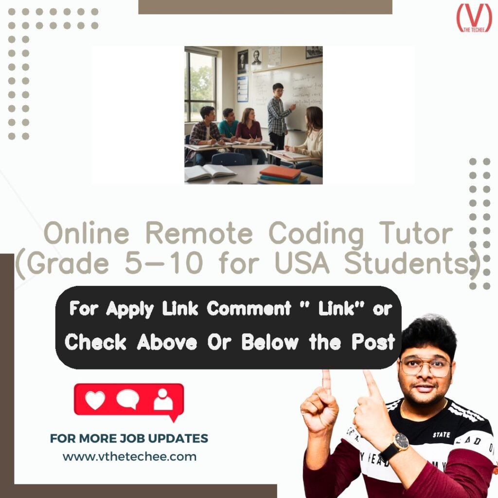 Online Remote Coding Tutor (Grade 5-10 for USA Students) at Ruvimo – Remote / Work From Home job opening