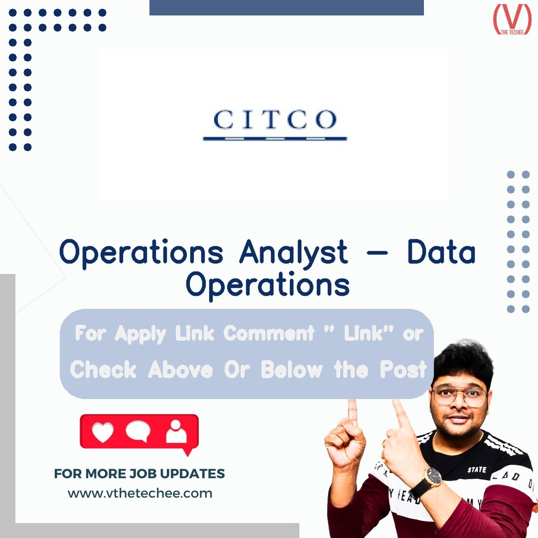 Citco is hiring for Operations Analyst - Data Operations | Apply Now! 2 Citco hiring poster vthetecheejobs