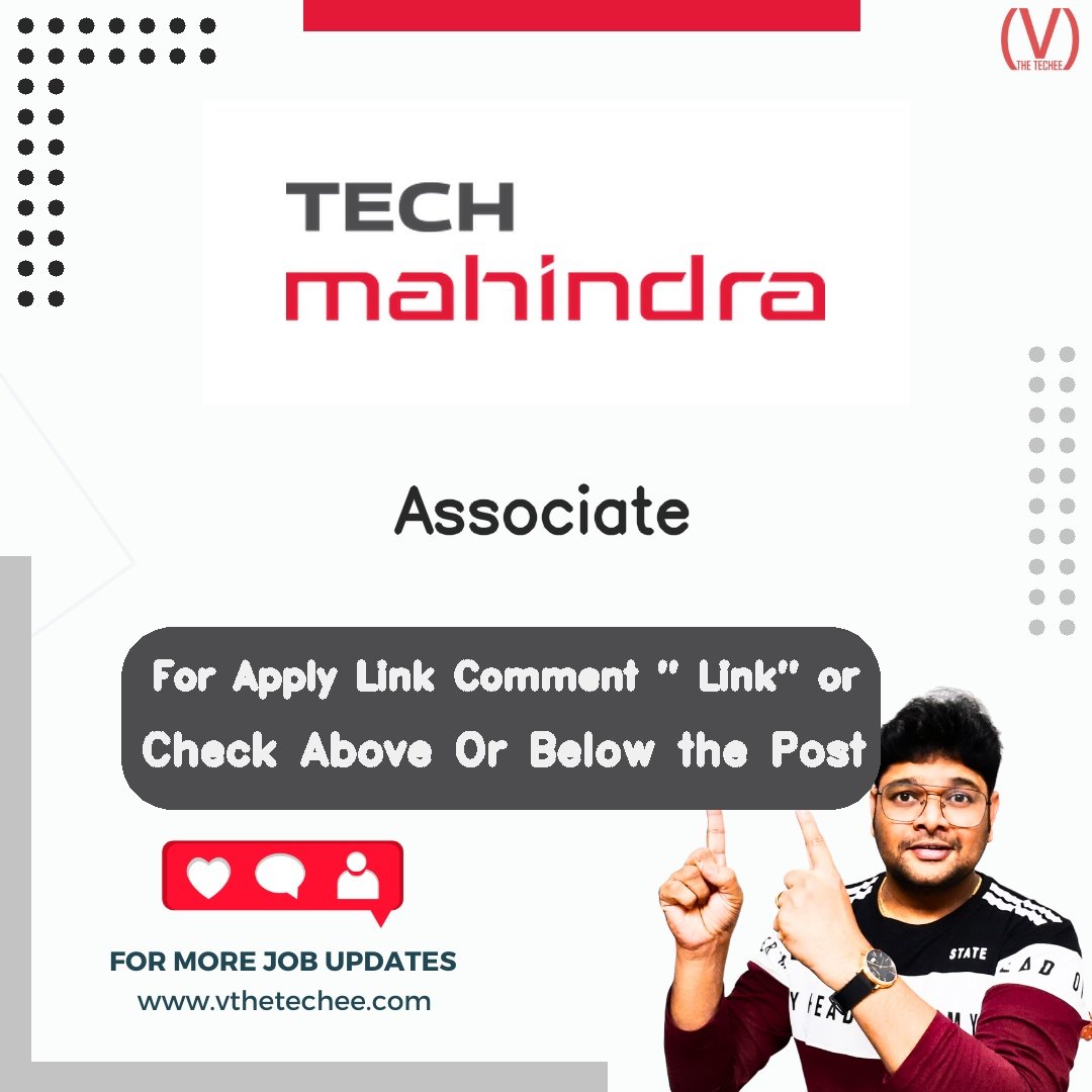Associate at Tech Mahindra – Remote / Work From Home | Apply 2026 1 Tech Mahindra Associate job vacancy – VtheTechee Jobs