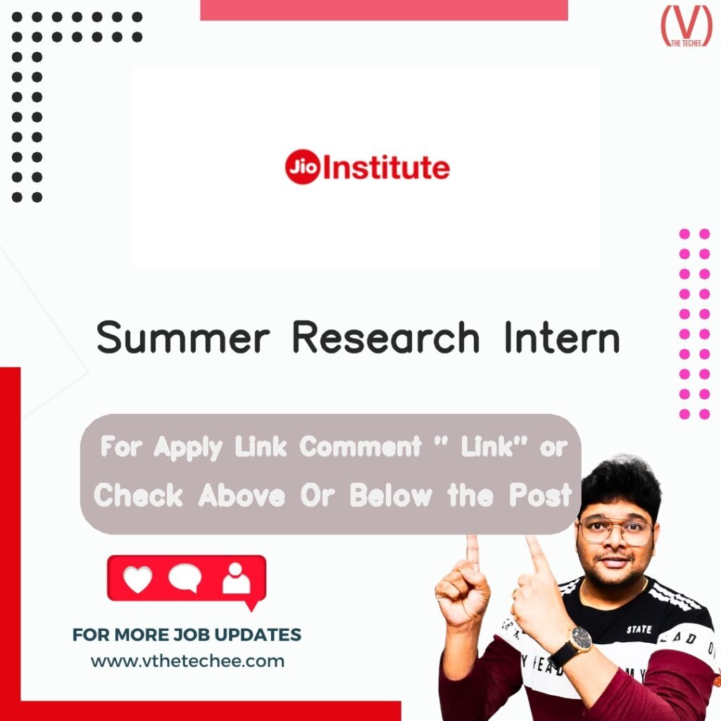 Summer Research Intern at Jio Institute – Ulwe, Navi Mumbai, Maharashtra job opening